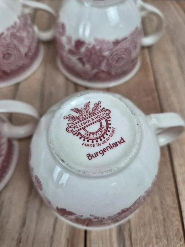 Lote de 4 tazas Villeroy & Boch Burgenland rojo - Decoración floral vintage – photo 7